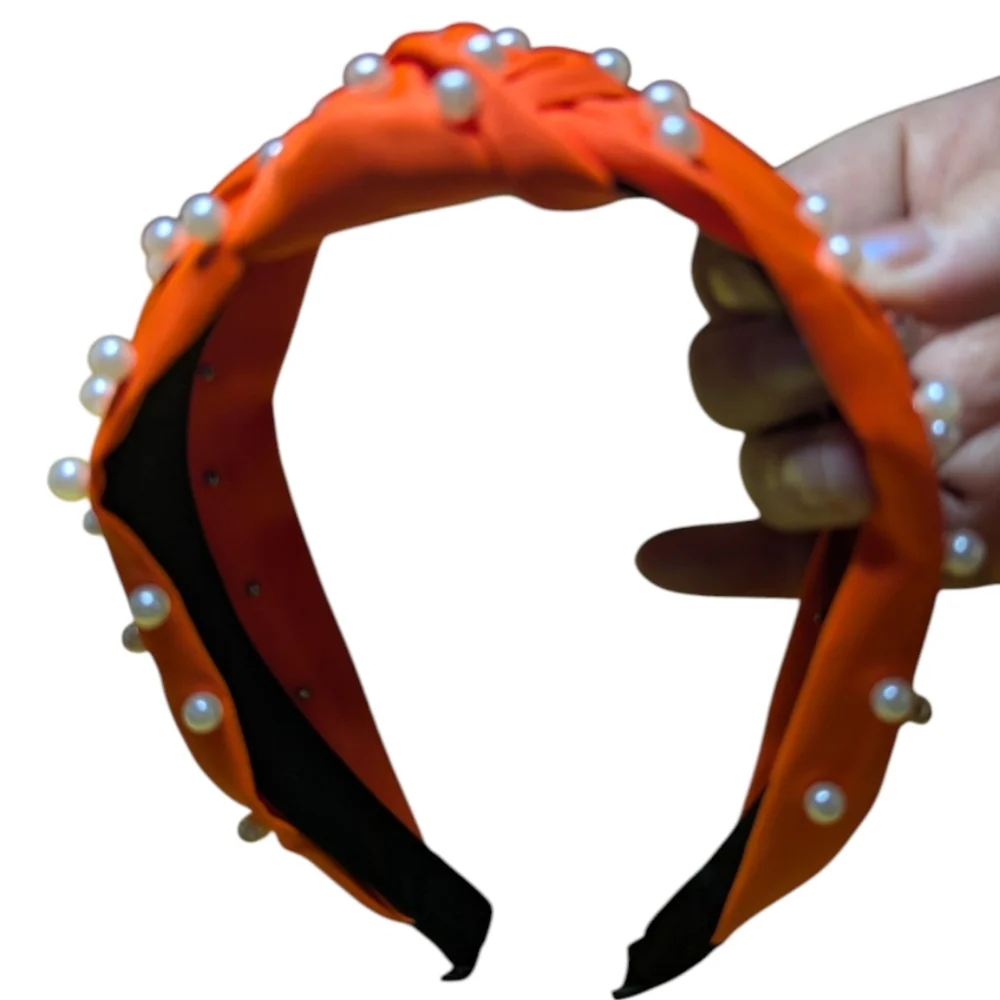 Women's Knot Headband Faux Pearl Embellished NEW